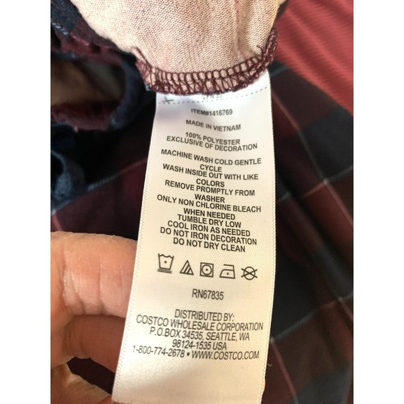 NAUTICA Men's Navy/Maroon XL Plaid Pajama Lounge Pants Soft Brushed Polyester - Picture 7 of 7